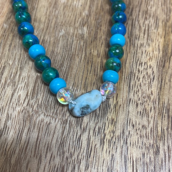 Turquoisea & Larimar Stone Necklace - Handmade - Picture 2 of 3